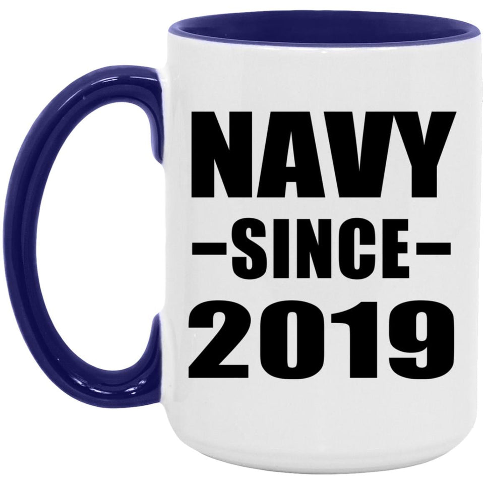 Navy Since 2019 - 15oz Accent Mug Purple