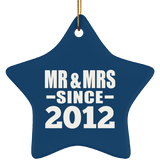 12th Anniversary Mr & Mrs Since 2012 - Star Ornament