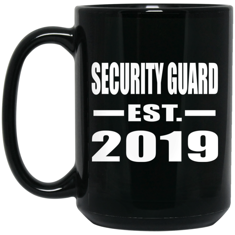 Security Guard Established EST. 2019 - 15oz Coffee Mug Black