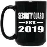 Security Guard Established EST. 2019 - 15oz Coffee Mug Black