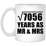 84th Anniversary Square Root of 7056 Years As Mr & Mrs - 11oz Coffee Mug