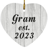 Gram Established Est. 2023 - Heart Ornament F