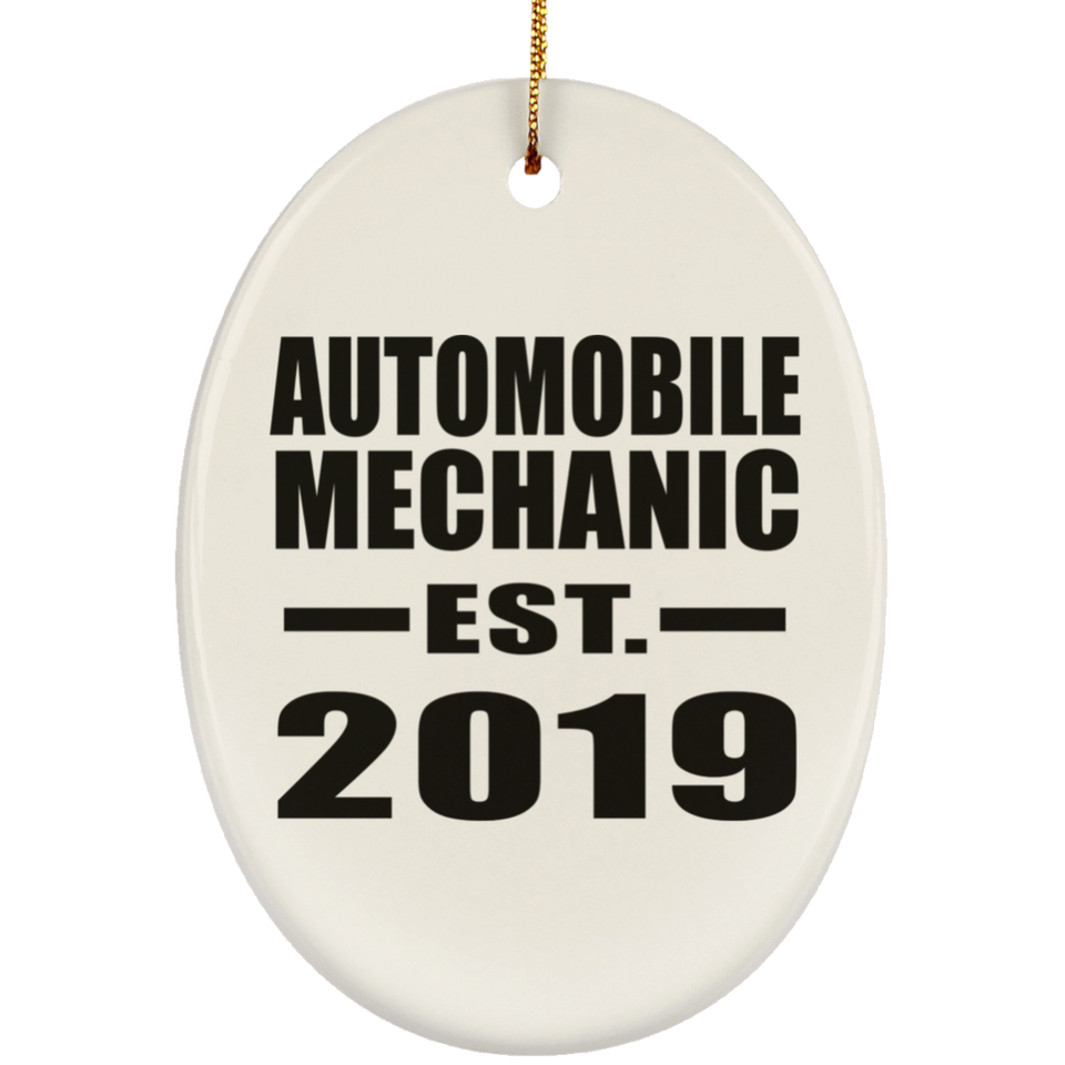 Automobile Mechanic Established EST. 2019 - Oval Ornament