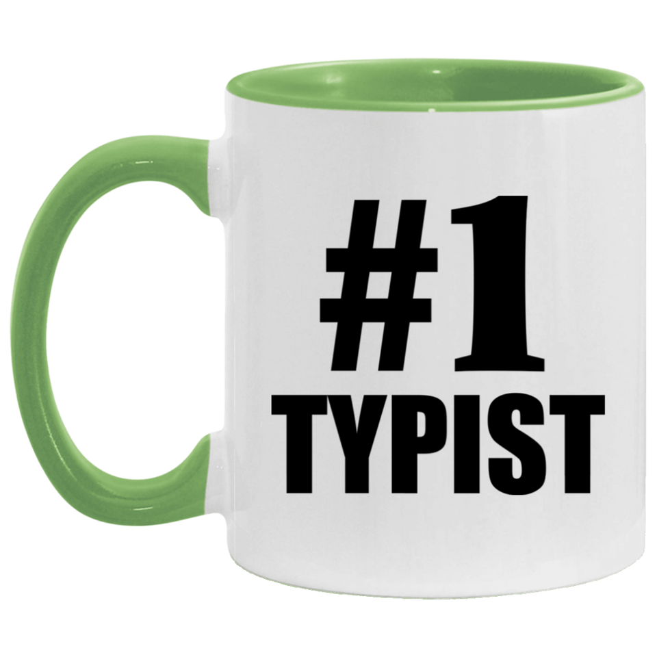 Number One #1 Typist - 11oz Accent Mug Green