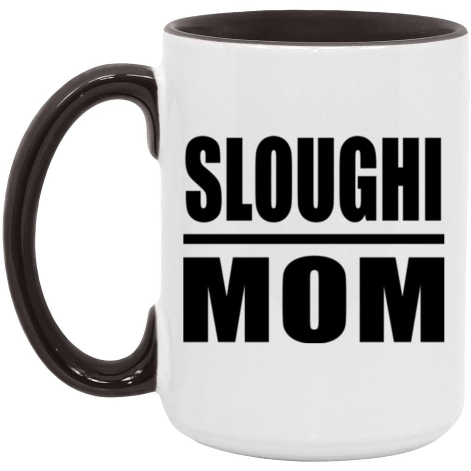 Sloughi Mom - 15oz Accent Mug Black