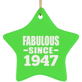77th Birthday Fabulous Since 1947 - Star Ornament