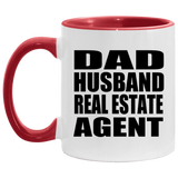Dad Husband Real Estate Agent - 11oz Accent Mug Red