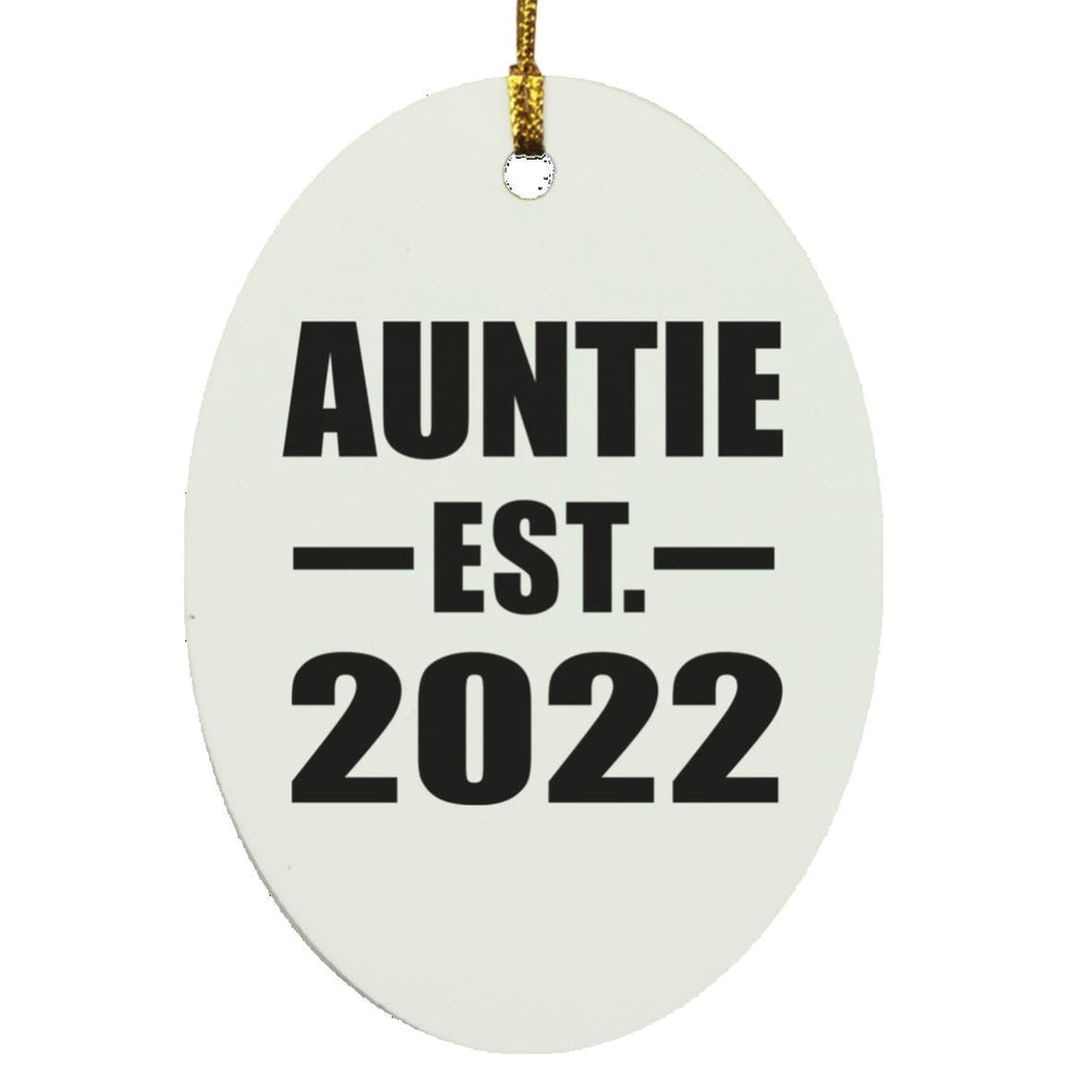 Auntie Established EST. 2022 - Oval Ornament