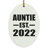 Auntie Established EST. 2022 - Oval Ornament