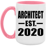 Architect Established EST. 2020 - 15oz Accent Mug Pink