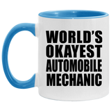 World's Okayest Automobile Mechanic - 11oz Accent Mug Blue