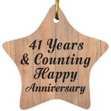 41st Anniversary 41 Years & Counting Happy Anniversary - Star Ornament C