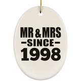26th Anniversary Mr & Mrs Since 1998 - Oval Ornament