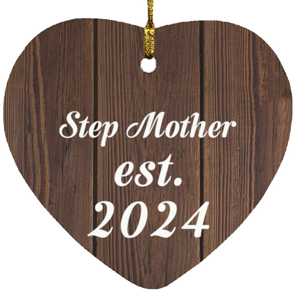 Step Mother Established EST. 2024 - Heart Ornament D