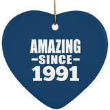 33rd Birthday Amazing Since 1991 - Heart Ornament