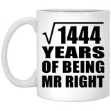 38th Anniversary Square Root of 1444 Years of Being Mr Right - 11oz Coffee Mug