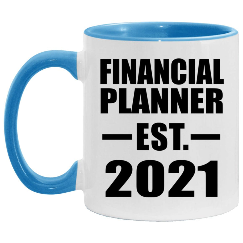 Financial Planner Established EST. 2021 - 11oz Accent Mug Blue