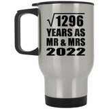 36th Anniversary Square Root of 1296 Years As Mr & Mrs 2022 - Silver Travel Mug