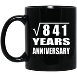 29th Anniversary Square Root of 841 Years Anniversary - 11oz Coffee Mug Black