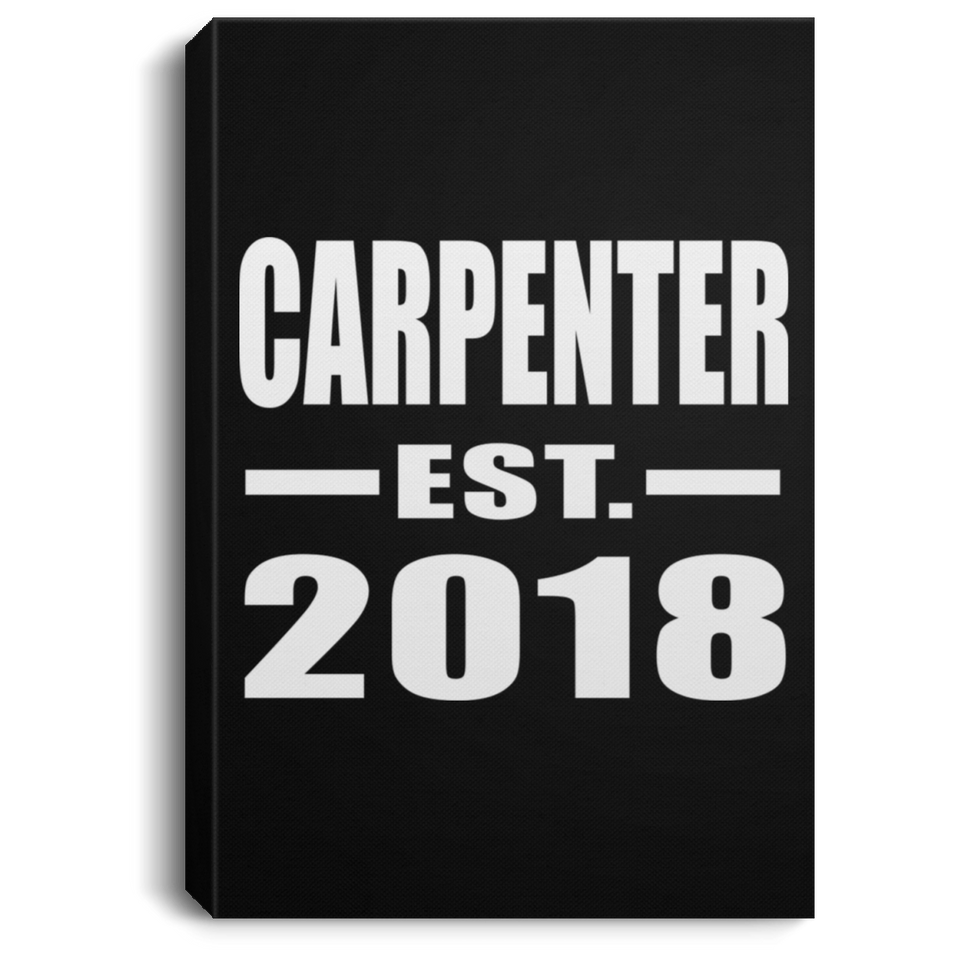 Carpenter Established EST. 2018 - Canvas Portrait
