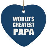 World's Greatest Papa - Heart Ornament