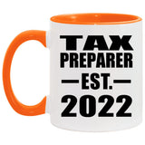 Tax Preparer Established EST. 2022 - 11oz Accent Mug Orange