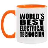 World's Best Electrical Technician - 11oz Accent Mug Orange