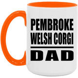Pembroke Welsh Corgi Dad - 15oz Accent Mug Orange