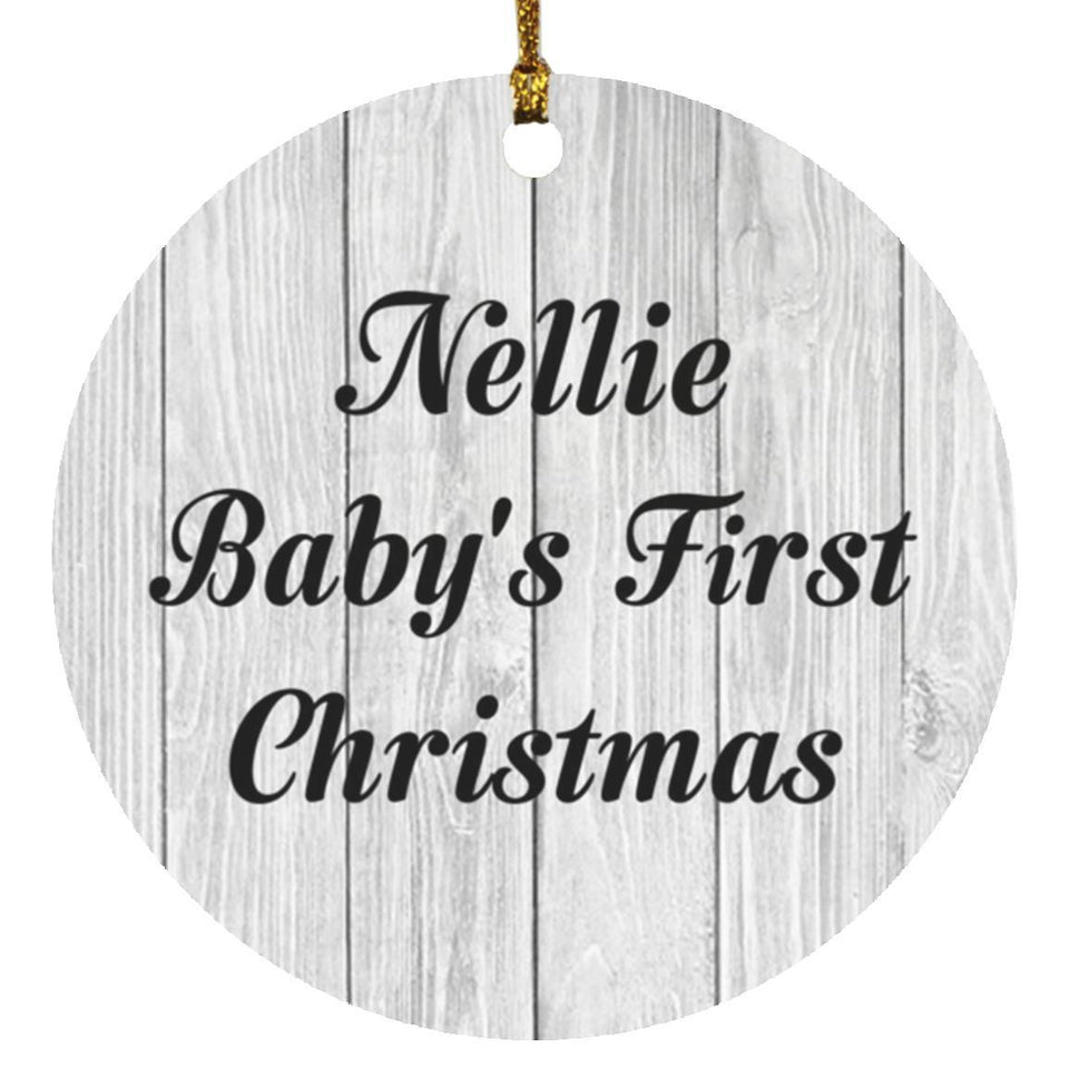 Nellie Baby's First Christmas - Circle Ornament F