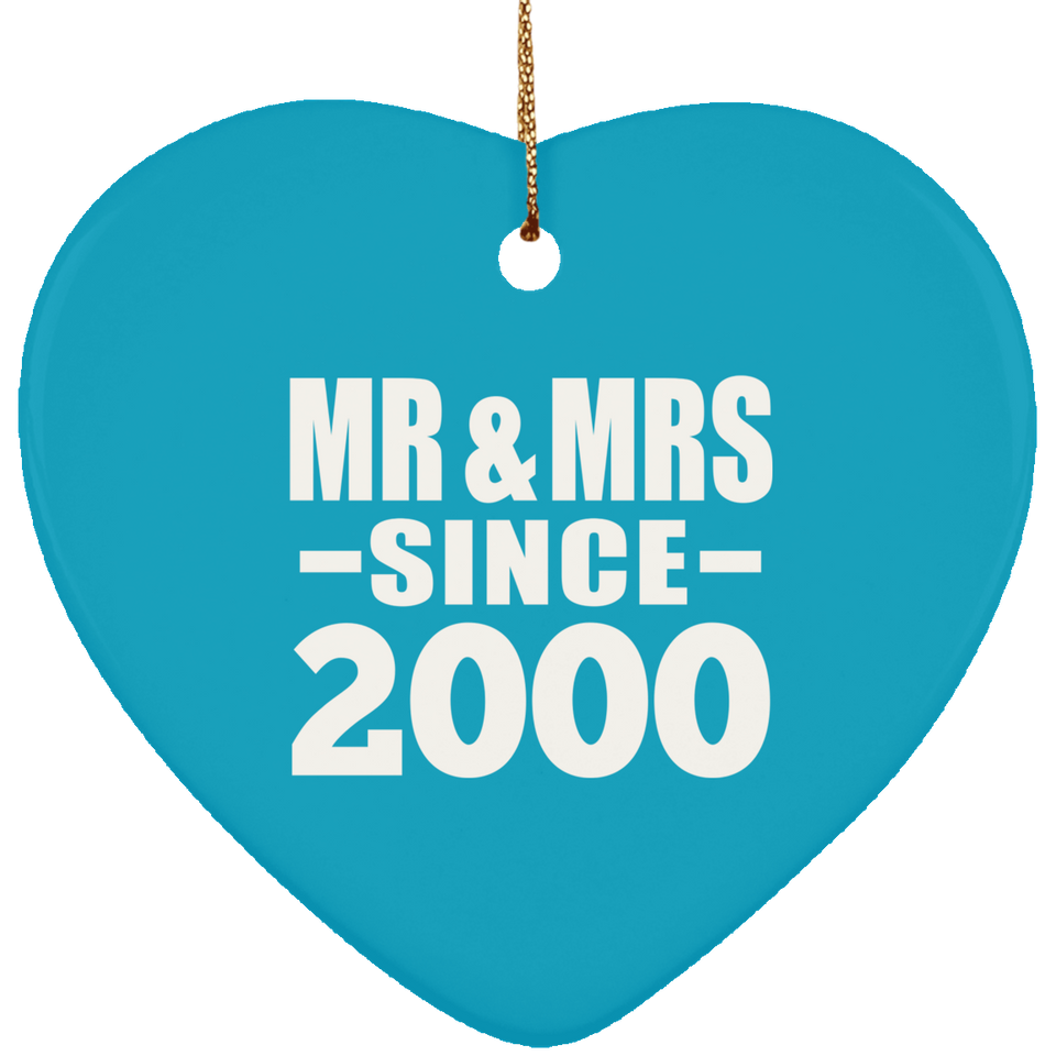 24th Anniversary Mr & Mrs Since 2000 - Heart Ornament