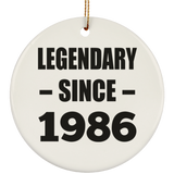 38th Birthday Legendary Since 1986 - Circle Ornament