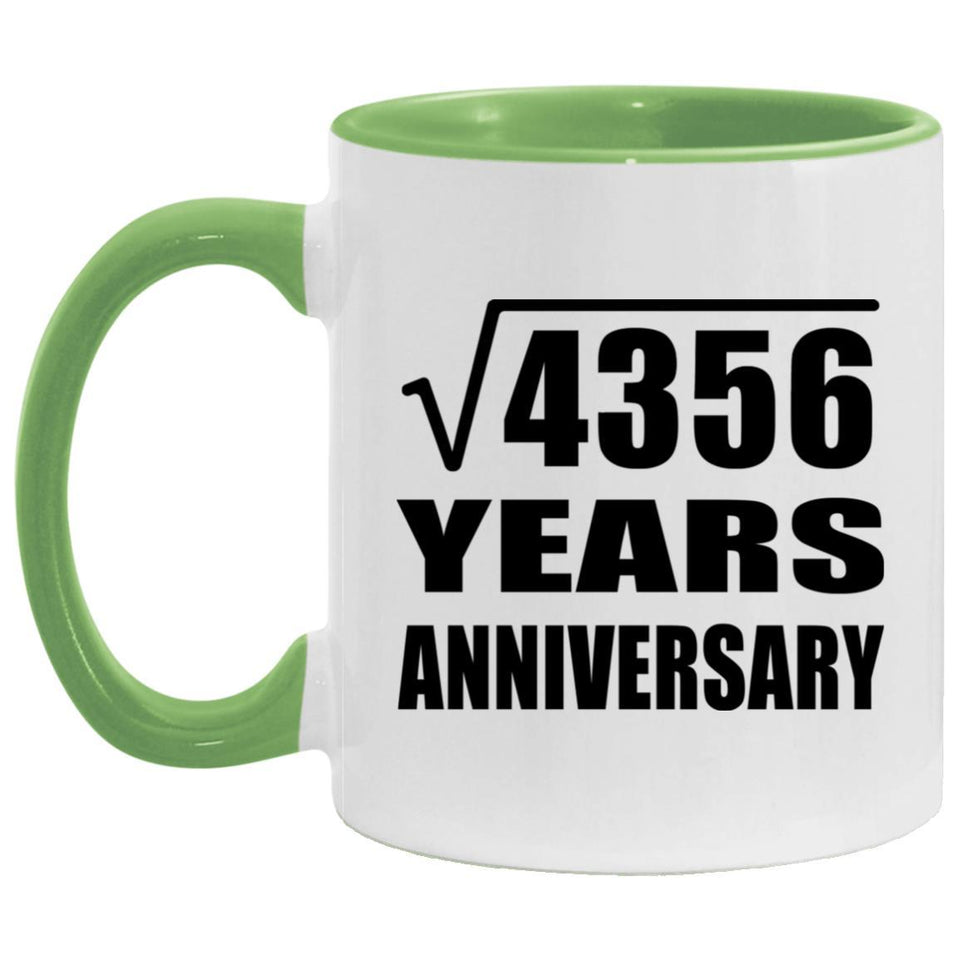 66th Anniversary Square Root of 4356 Years Anniversary - 11oz Accent Mug Green