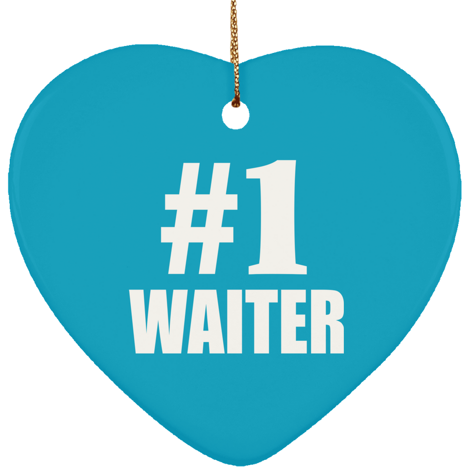 Number One #1 Waiter - Heart Ornament