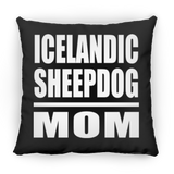 Icelandic Sheepdog Mom - Throw Pillow Black