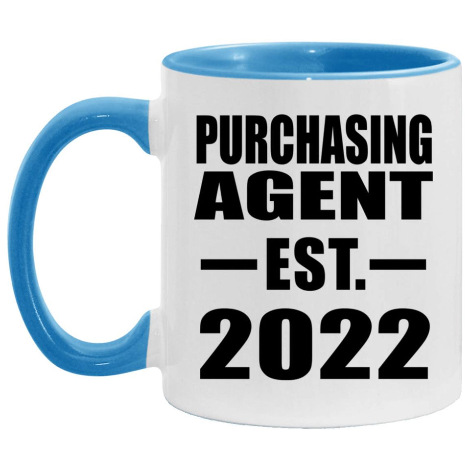 Purchasing Agent Established EST. 2022 - 11oz Accent Mug Blue