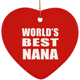 World's Best Nana - Heart Ornament