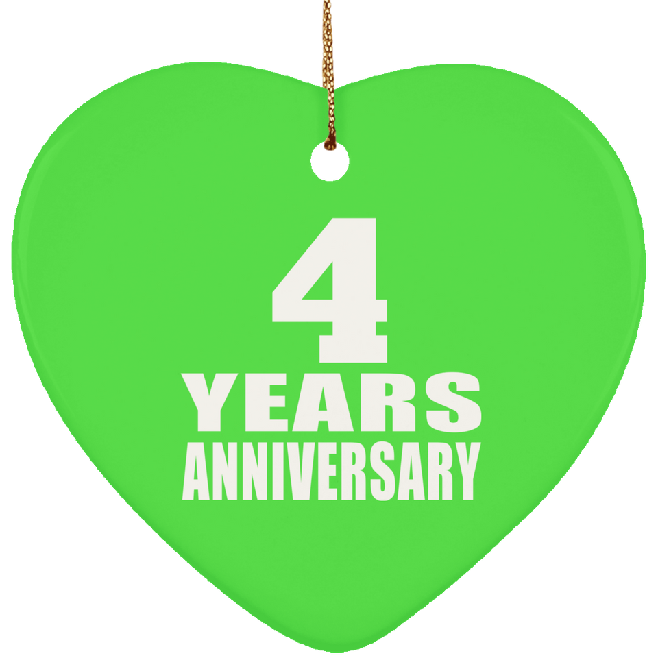 4th Anniversary 4 Years - Heart Ornament