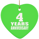 4th Anniversary 4 Years - Heart Ornament