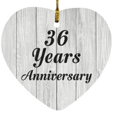 36th Anniversary 36 Years Anniversary - Heart Ornament F