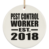 Pest Control Worker Established EST. 2018 - Circle Ornament