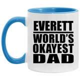 Everett World's Okayest Dad - 11oz Accent Mug Blue