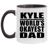 Kyle World's Okayest Dad - 11oz Accent Mug Black