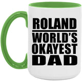 Roland World's Okayest Dad - 15oz Accent Mug Green