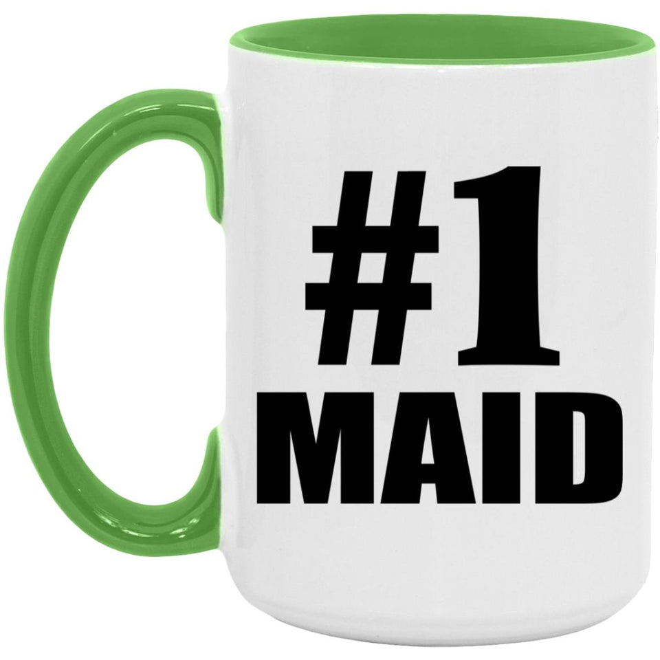 Number One #1 Maid - 15oz Accent Mug Green