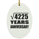 65th Anniversary Square Root of 4225 Years Anniversary - Oval Ornament