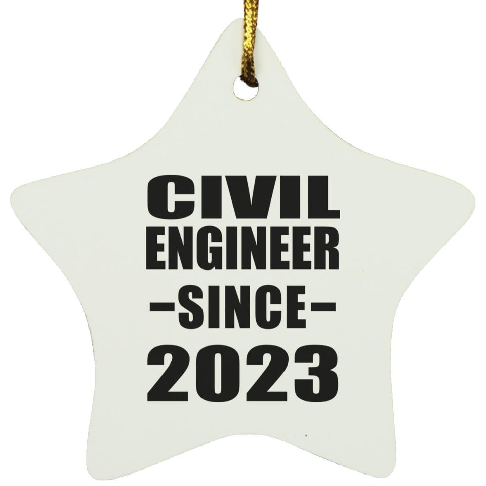 Civil Engineer Since 2023 - Star Ornament