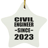 Civil Engineer Since 2023 - Star Ornament