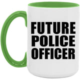 Future Police Officer - 15oz Accent Mug Green