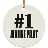 Number One #1 Airline Pilot - Circle Ornament