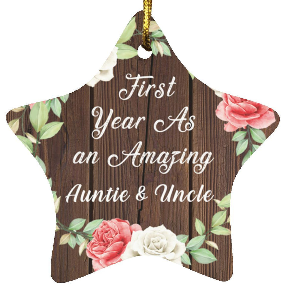 First Year As An Amazing Auntie & Uncle - Star Ornament A
